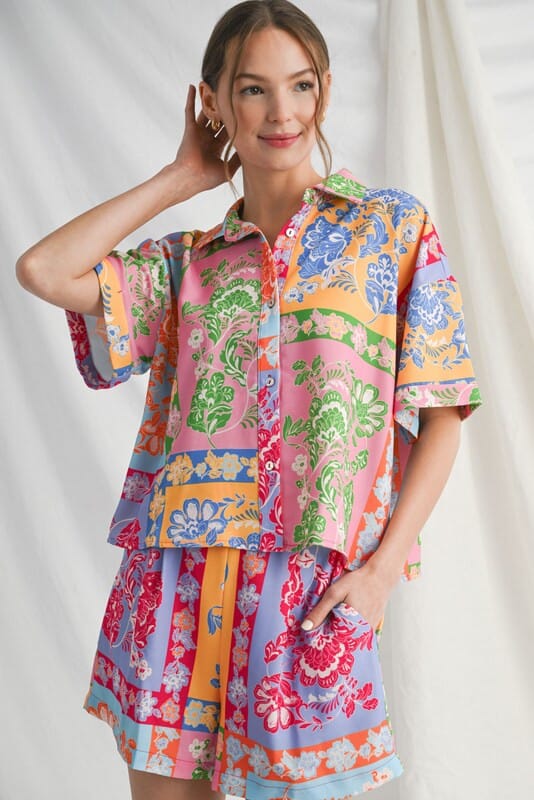 Boho Patchwork Short Set Jodifl 