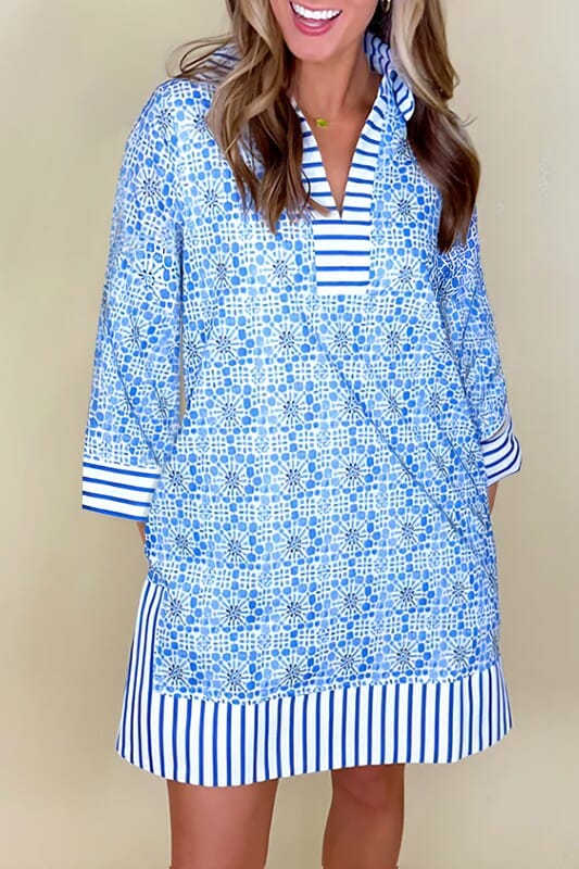 Boho Patchwork Tunic Shewin 