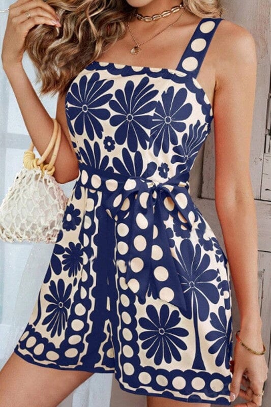 Boho Printed Romper Wholesalesir small Navy 