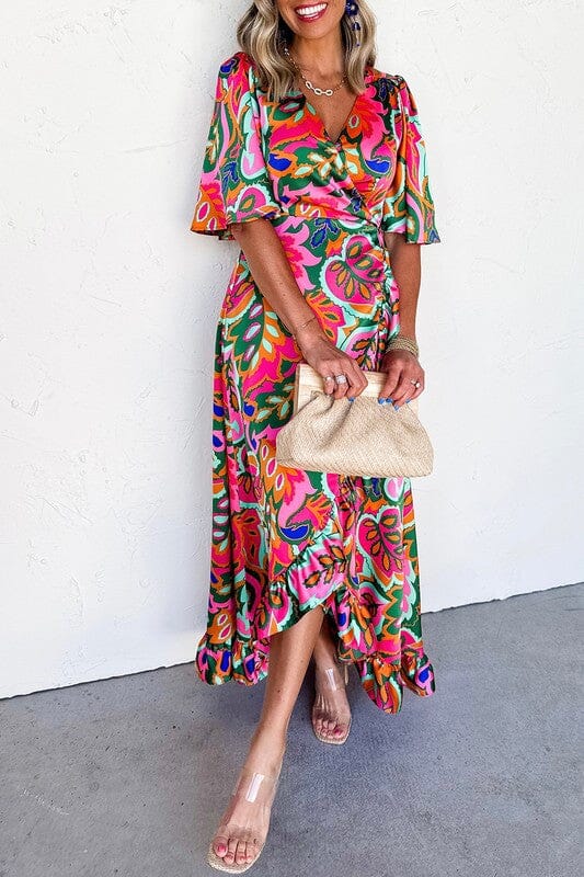 Bold Floral Silky Midi Shewin 
