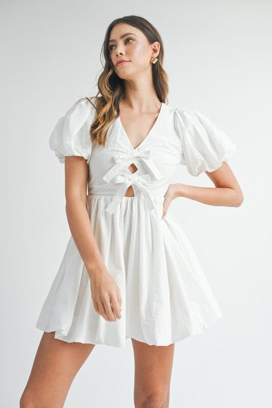 Bow Dress with Bubble Hem Detail Mable 
