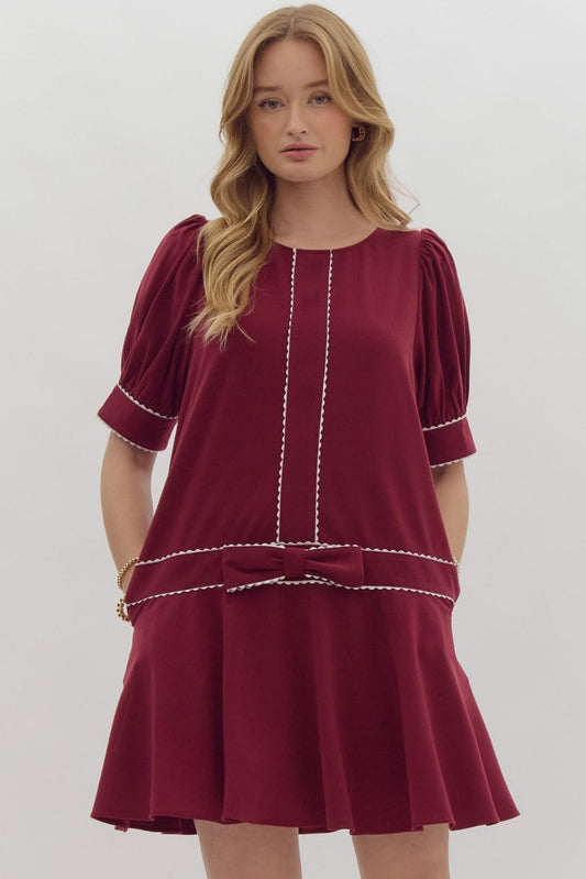 Bow Drop Waist Dress Entro 