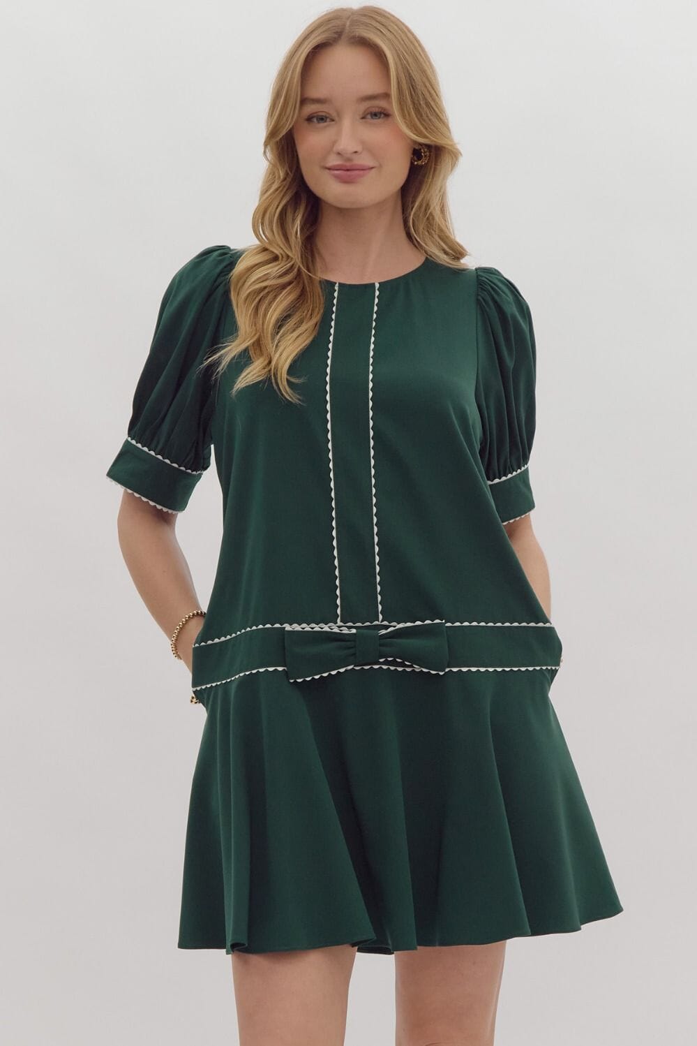 Bow Drop Waist Dress Entro 