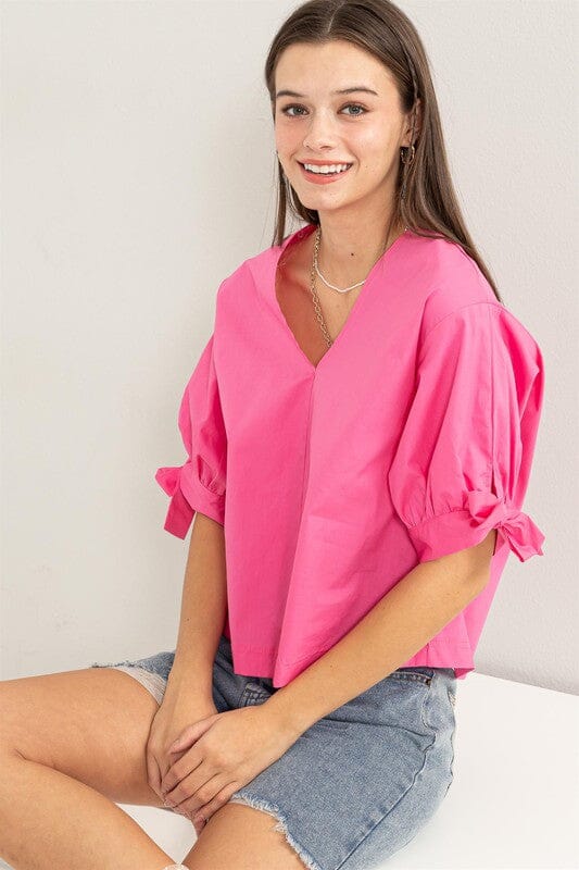 Bow Sleeve Poplin Top hyfyve 