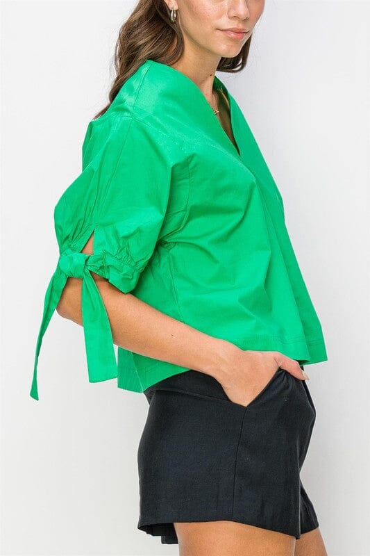 Bow Sleeve Poplin Top hyfyve 