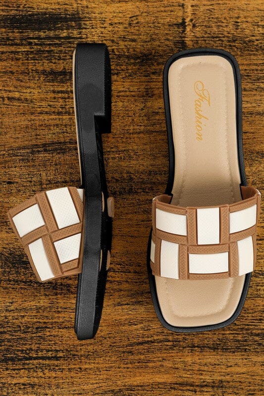 Braided Two Tone Sandals Kentce 