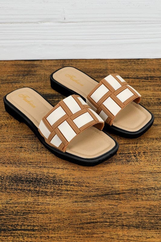 Braided Two Tone Sandals Kentce 