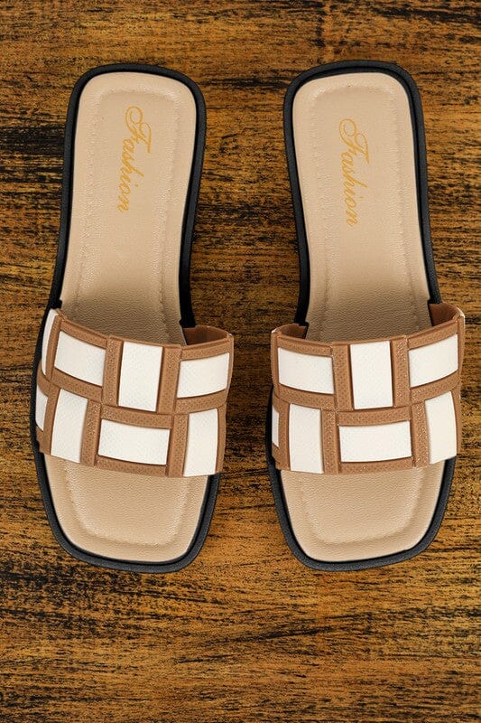 Braided Two Tone Sandals Kentce 