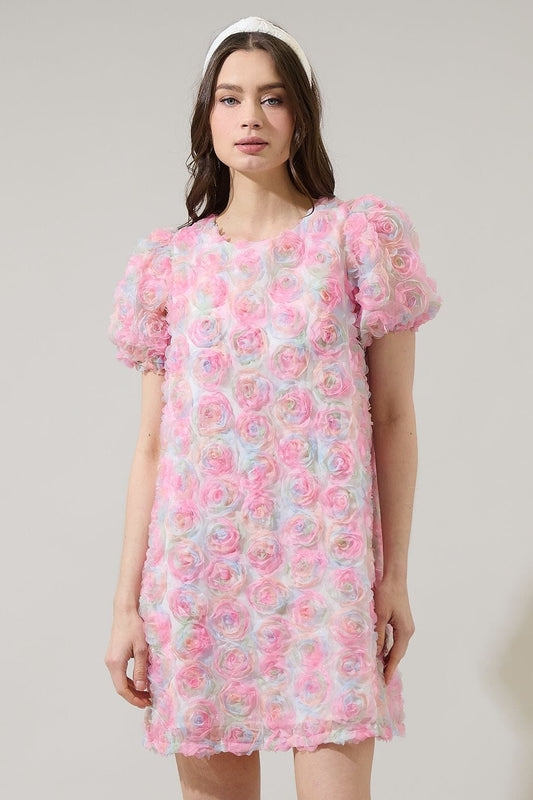 Brie 3D Floral Shift Dress Sugarlips 