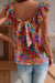 Bright Floral Tank w/ Tie Back Shewin 