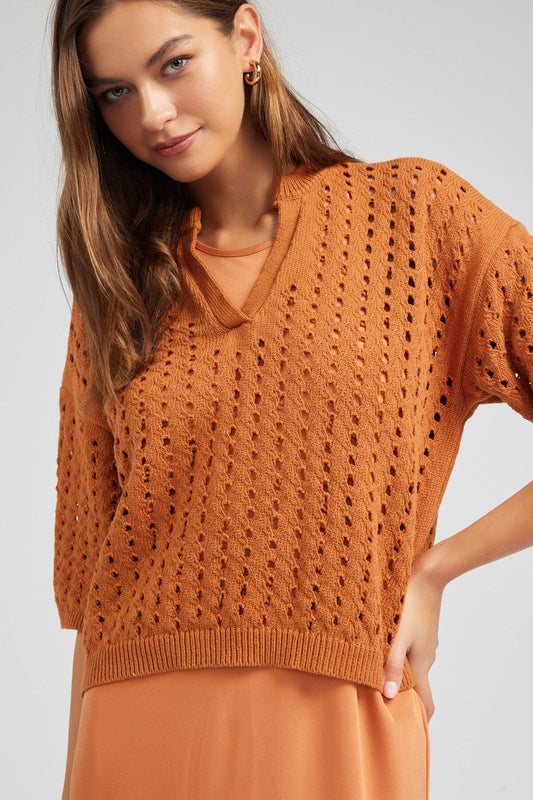 BURNT V-NECK SWEATER & MIDI DRESS SET current air 
