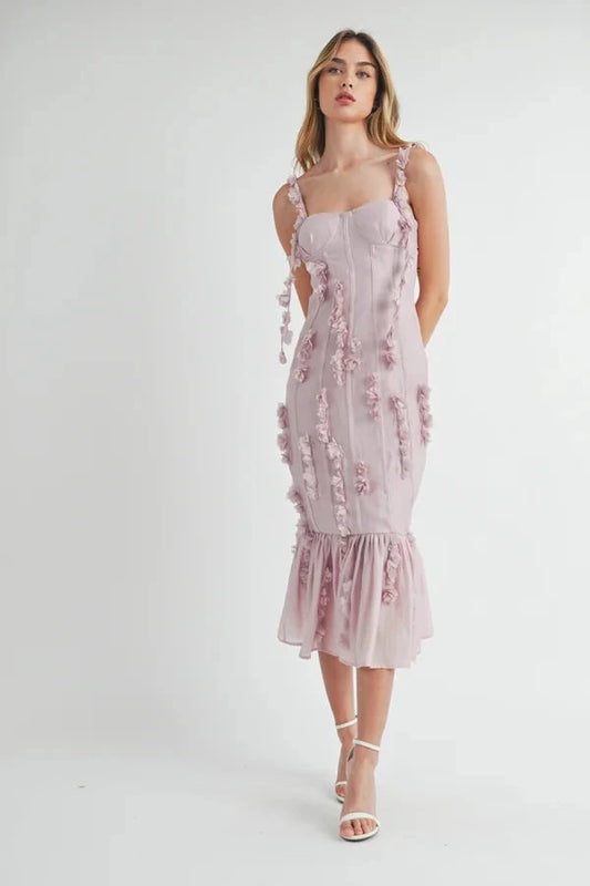 Bustier w/ Flowing Flowers Midi Mable 