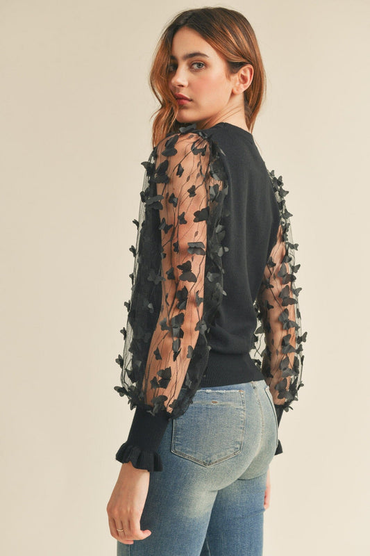 Butterfly 3D Sweater Top &merci 