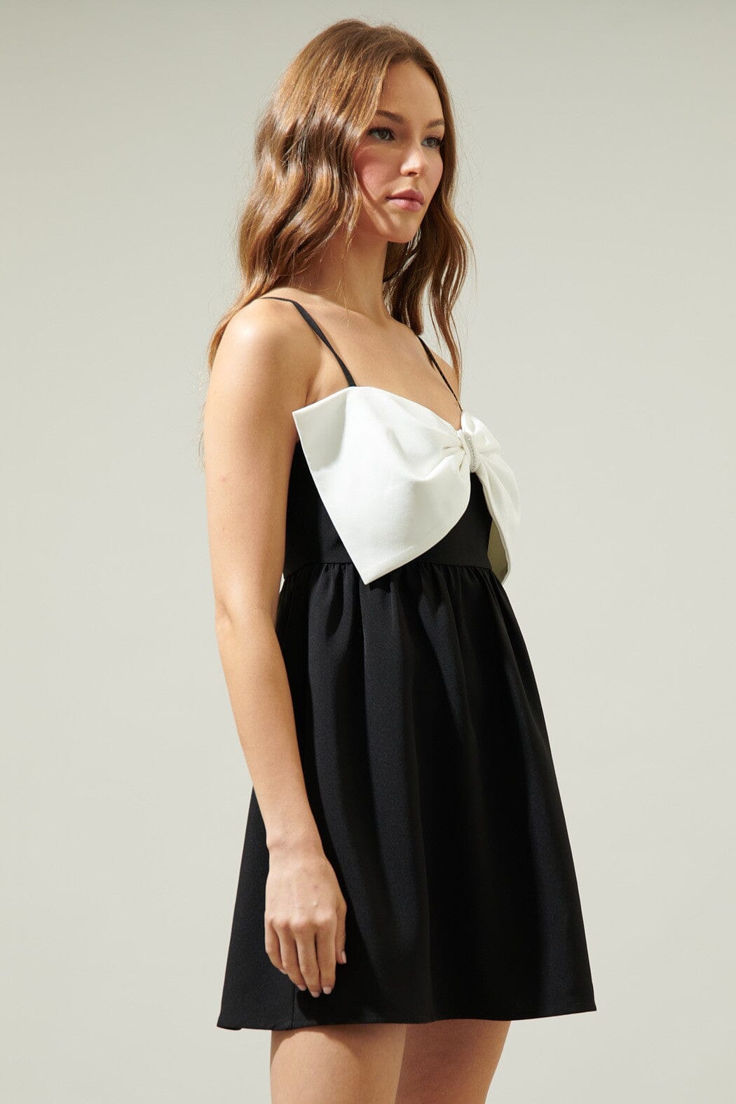 Cabello Bow Tie Babydoll Mini Dress Sugarlips 