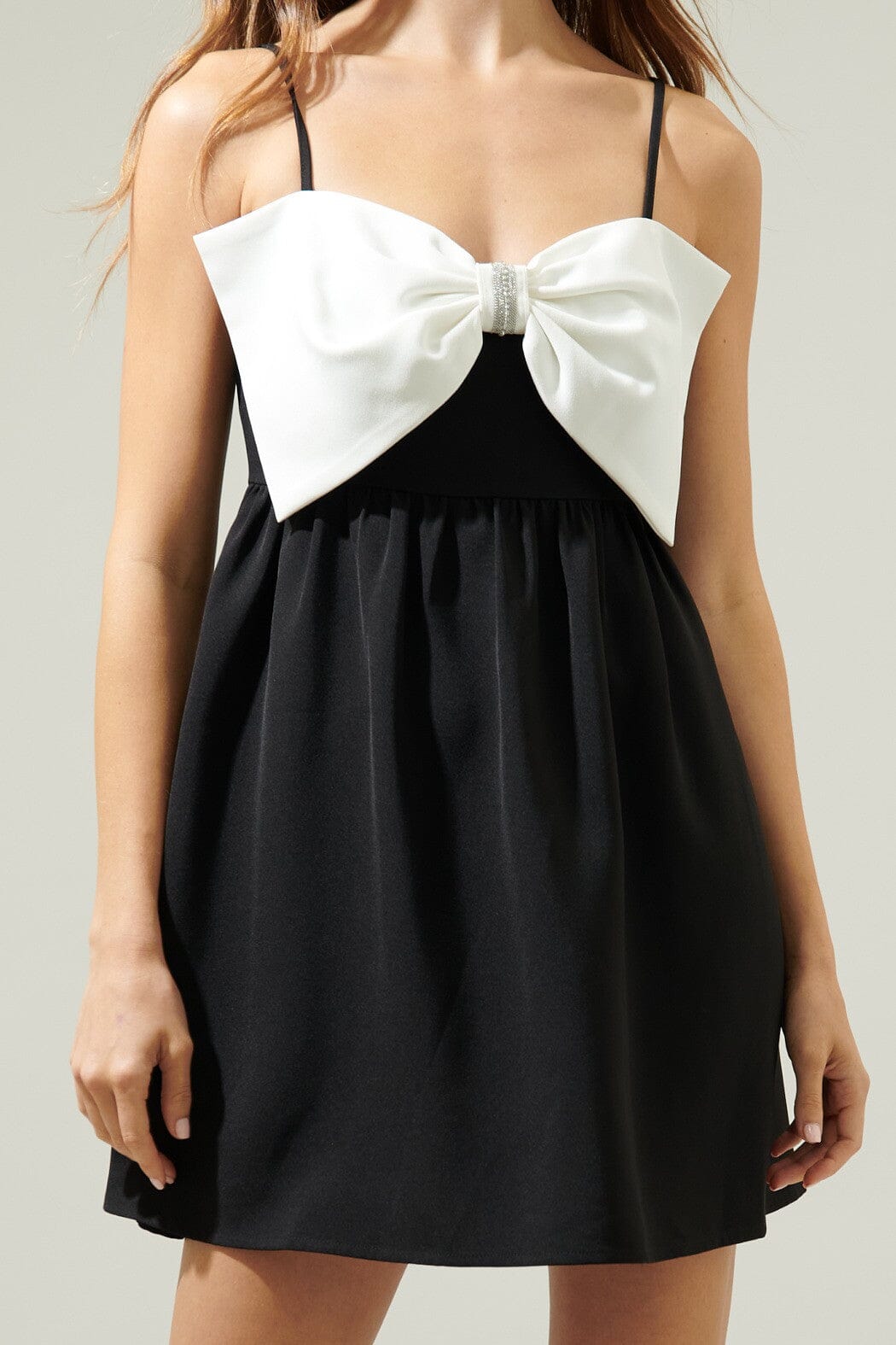 Cabello Bow Tie Babydoll Mini Dress Sugarlips 