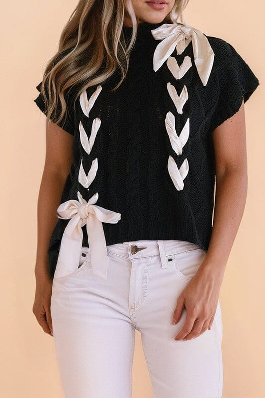 Cable Bow Knot Sweater Shewin 