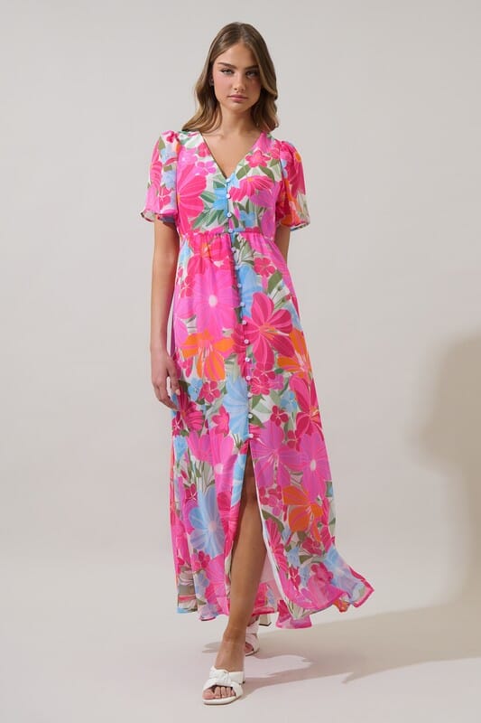 Calista Floral Maxi Dress Sugarlips 