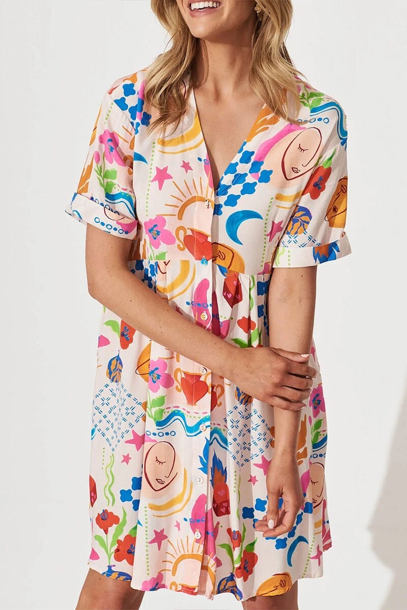 Celestial Vacation Shirt Dress Mayah Overseas 