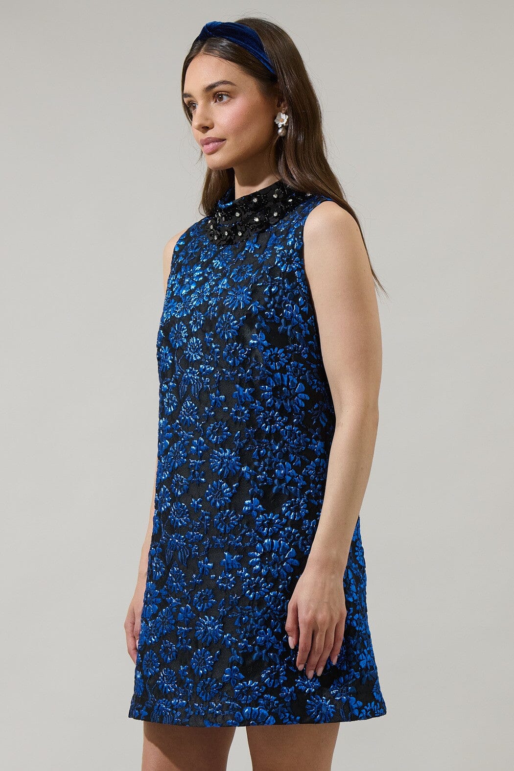Centralia Jacquard Floral Elma Mini Dress sugarlips 