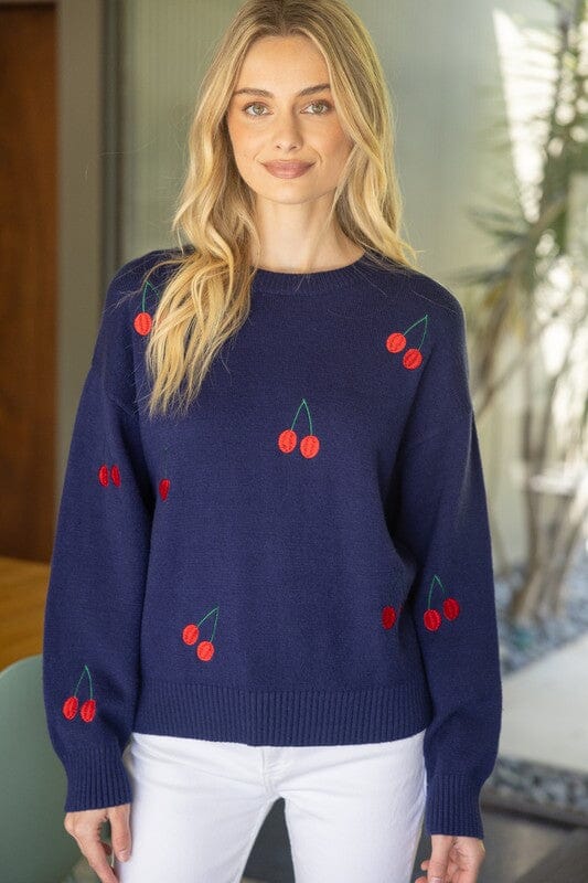 Cherry Embroidery Sweater Voy 