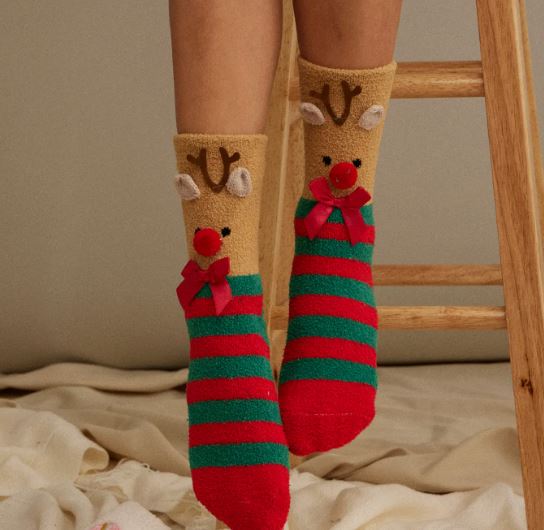 Christmas Fuzzy Socks Assorted Pack of 4 lila haven 
