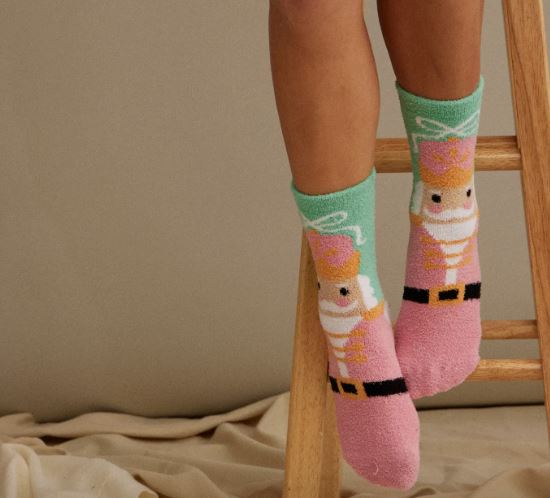 Christmas Fuzzy Socks Assorted Pack of 4 lila haven 