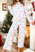 Christmas Pattern Top and Wide Leg Pants Set Kentce 