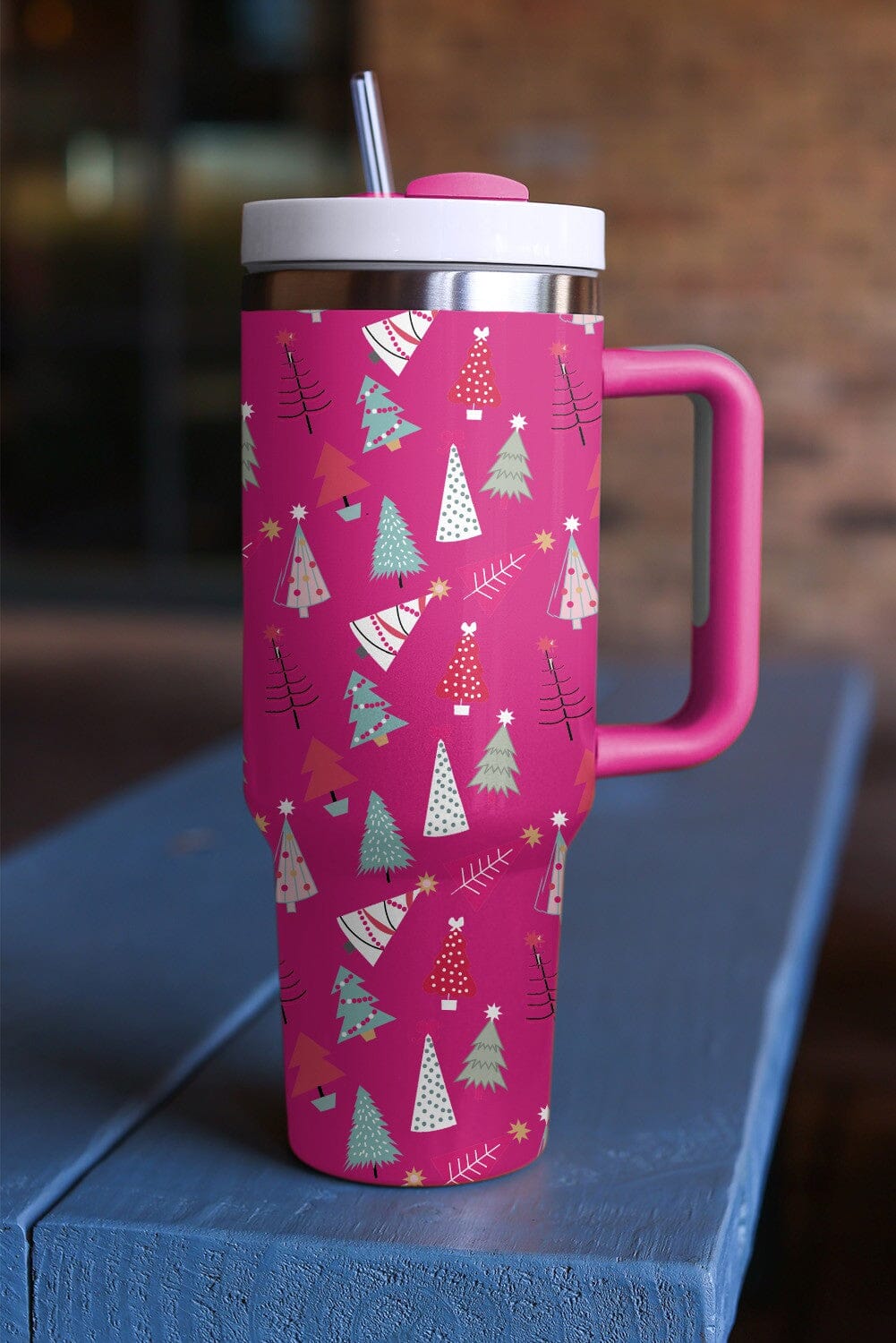 Christmas Tree Printed 40oz Thermos Cup Shiying 