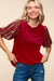 Christmas Velvet Top with Sequin Sleeves Haptics 