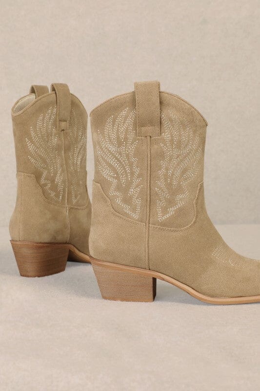 Claire - Faux Suede Western Short Boot miiim 