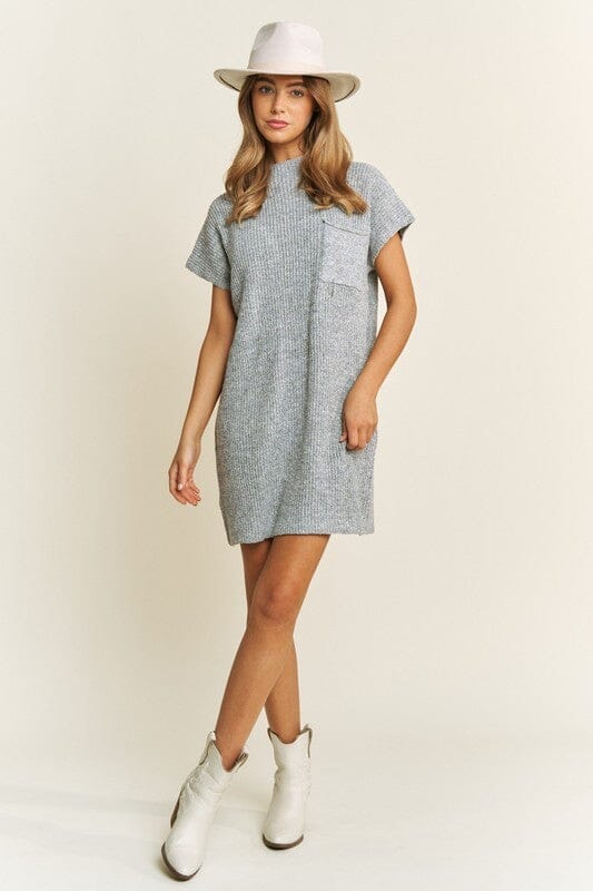 CLASSIC DROP SHOULDER SWEATER KNIT MINI DRESS cezanne 