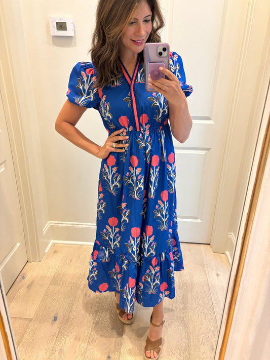 Cobalt Floral Midi Shewin 