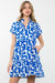 Cobalt Tribal Print Button Up Dress thml 