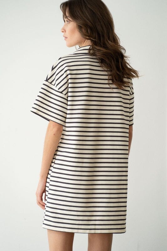 Collared striped dress Dress SNAP-Something New And Pretty 