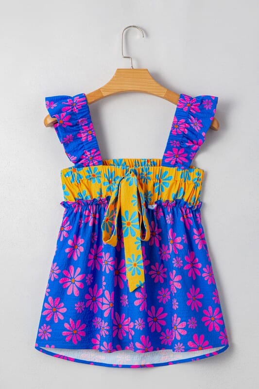 Colorblock Floral Tank Shewin 