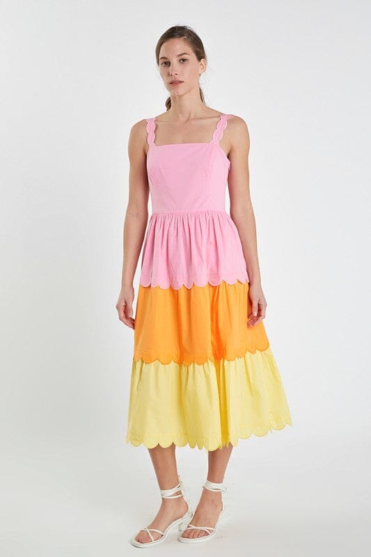 Colorblock Scalloped Midi English Factory 