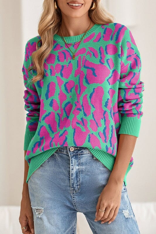 Colorful Leopard Sweater Shewin 