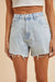 Comfort Stretch Distressed Hem Denim Shorts Annie Wear 