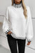 Contrast Stitch Mock Neck Sweater Asia Direct 