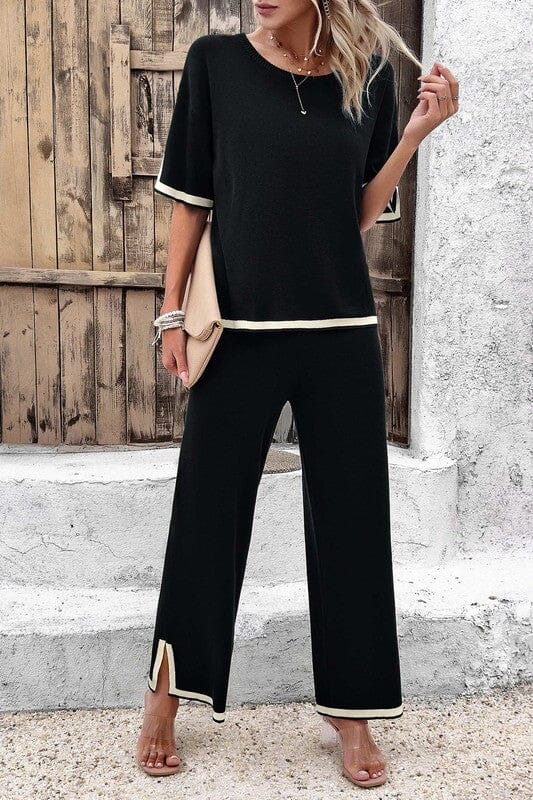 Contrasting Trim Short/Long Set Asia Direct 