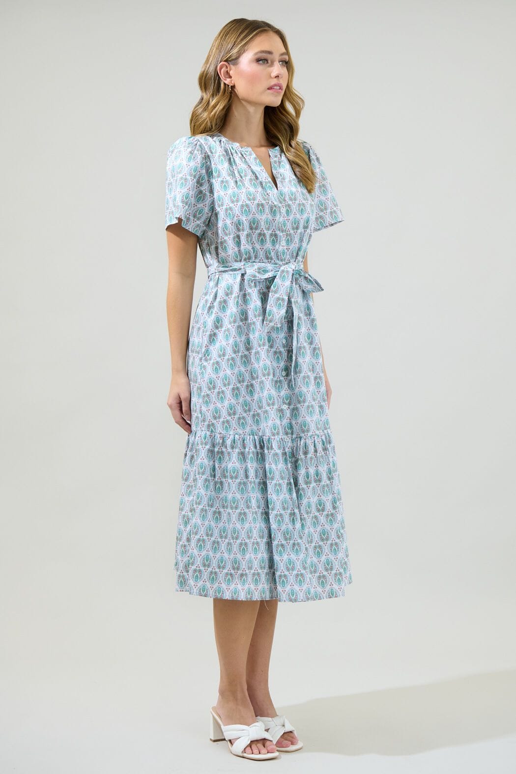 Cora Floral Button Up Midi Sugarlips 