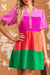 Cotton Gauze Vibrant Colorblock Dress sweet lover fashions 