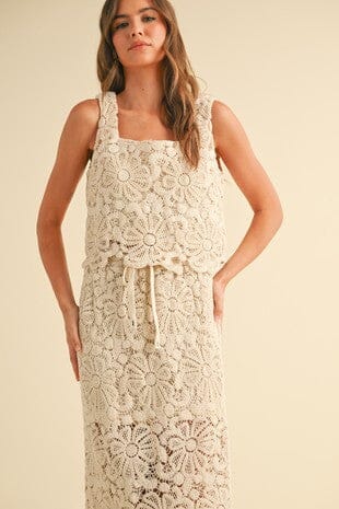 Cream Flower Crochet Set miou muse 