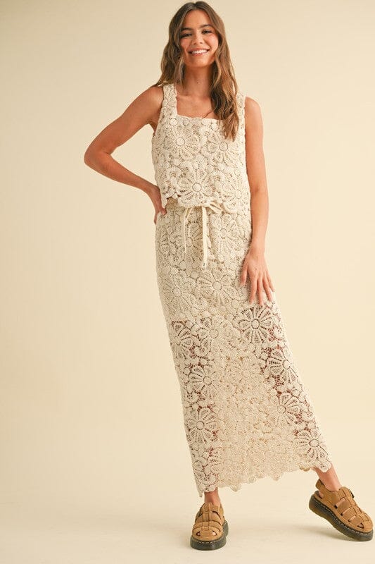 Cream Flower Crochet Set miou muse 