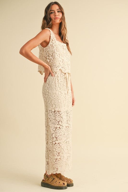 Cream Flower Crochet Set miou muse 