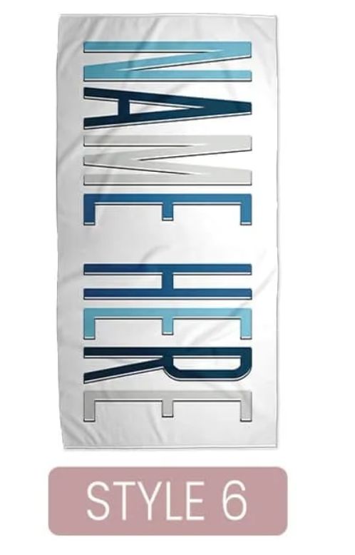 Custom Name Beach Towel GLAM Blue 