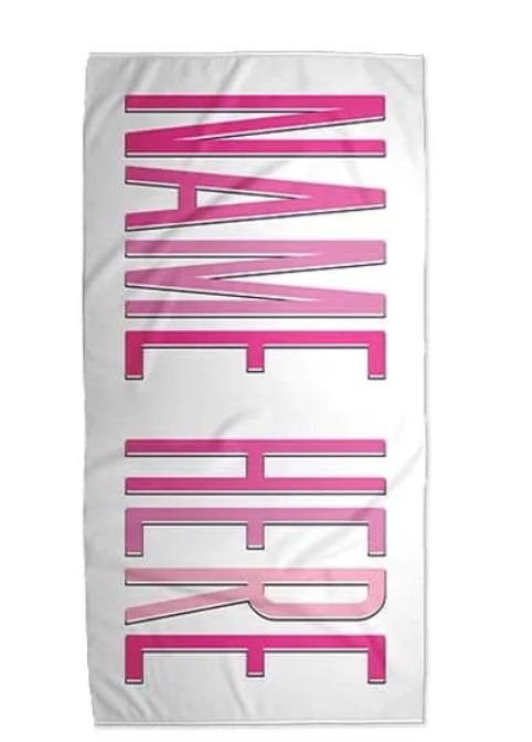 Custom Name Beach Towel GLAM Pink 