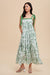 Green Printed Shoulder Tie Maxi