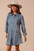 Denim Shirt Dress with Ruffle Detail So Me 