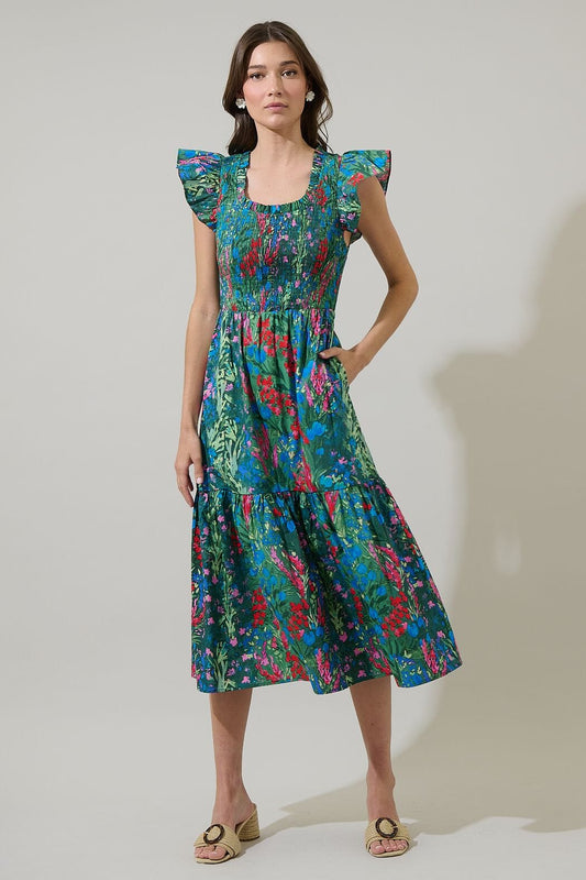 Devin Floral Midi Sugarlips 